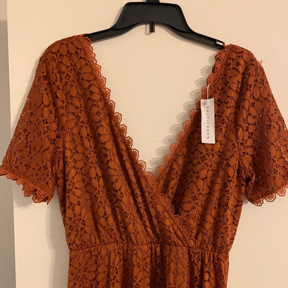 Venice Rust Lace Maxi Dress